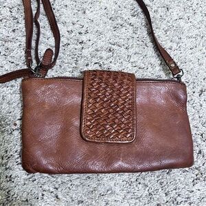 Vilenca Brown Leather Cross Body Purse NWT